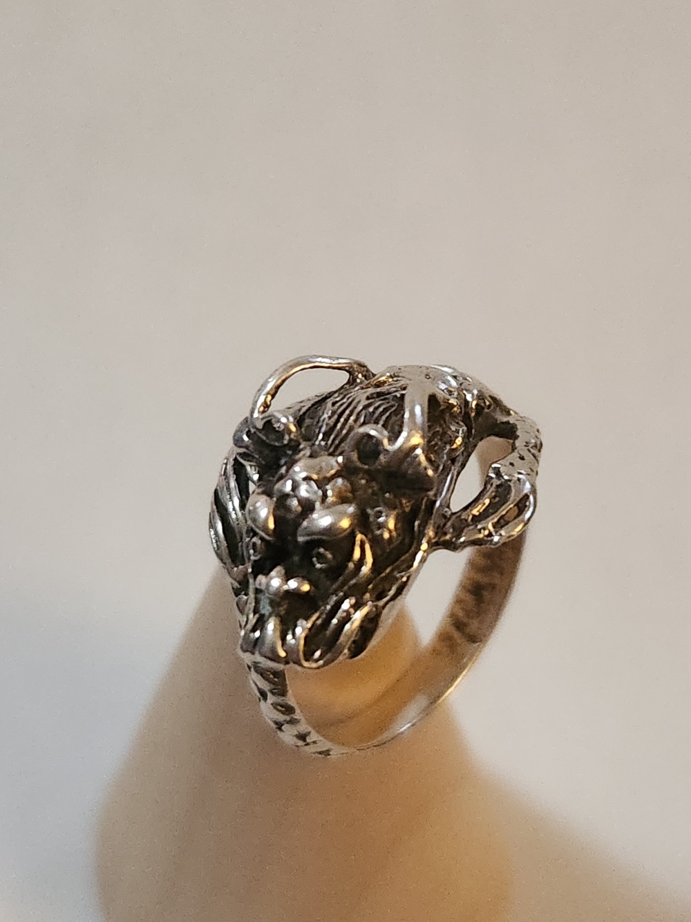 Sterling Silver Dragon Poison Ring - Silver